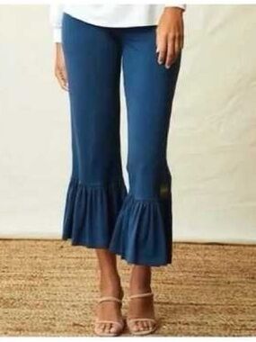 Matilda Jane Cropped Ruffle Hem Pants in Deep Blue